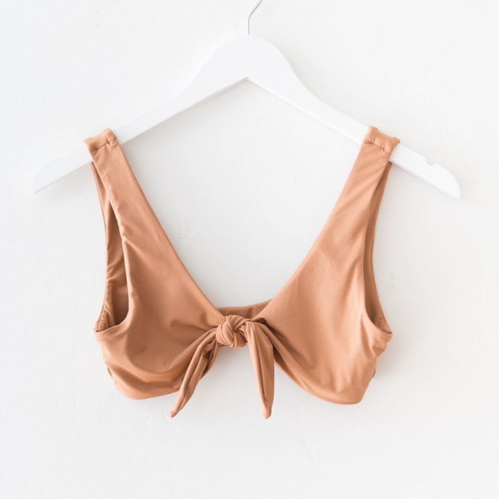 Terra Cotta Front Knot Bikini Top NWOT Small